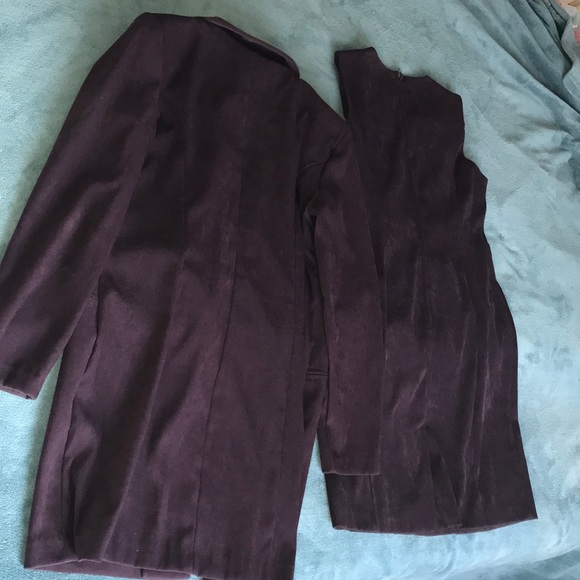 Sag Harbor Sz 8 2 Piece Dress Suede/Velvet Feel - Picture 8 of 8